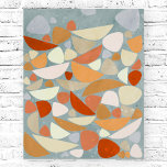 Pôster Abstrato Retro Laranja<br><div class="desc">Abstrato retro forma orgânica em laranja,  espuma marinha e creme. Arte original de Nic Squirrell.</div>