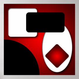 Poster Abstrato Rich Modern Red Shapes AP0006