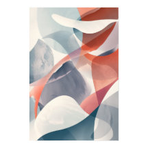 Abstrato Rock Cinza e Red Modern