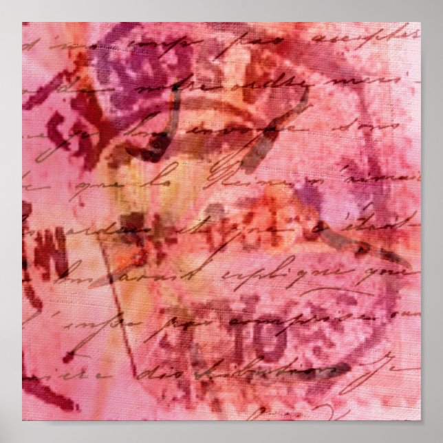 Pôster Abstrato Rosa (Frente)