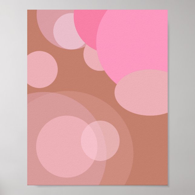 Poster Abstrato Rosa E Castanho (Frente)