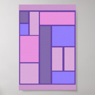 Pôster Abstrato Rosa E Roxo