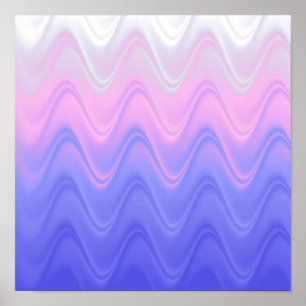Poster Abstrato Rosa Roxo Ondulado