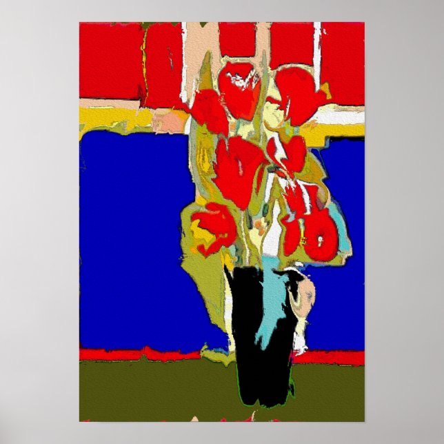 Poster Abstrato Rosas vermelhas (Frente)