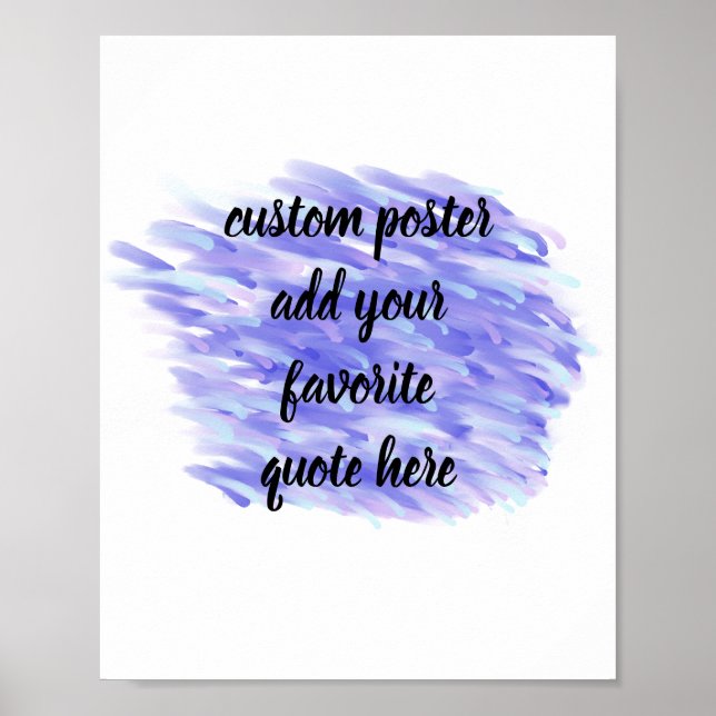Poster abstrato roxo moderno e azul adicione sua citação (Frente)