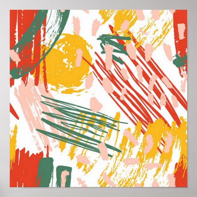 Poster Abstrato Scribble (Frente)