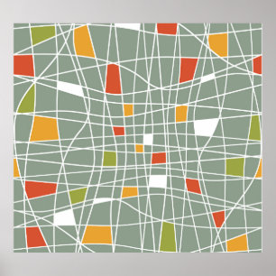 Poster Abstrato sem costura: Design de padrão moderno.