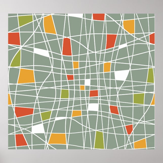 Poster Abstrato sem costura: Design de padrão moderno. (Frente)