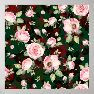 Poster Abstrato sem descontinuidades adorável desenho flo