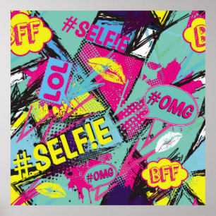 Poster Abstrato sem falhas com fala em quadrinhos de Pop 