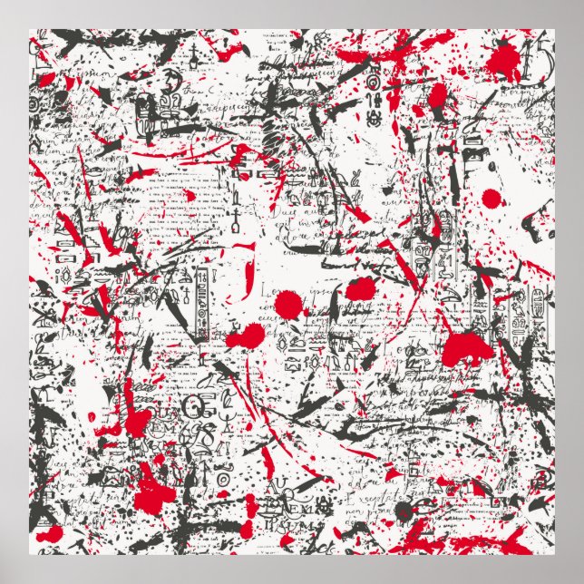 Poster Abstrato sem falhas com fragmentos de não lidos (Frente)