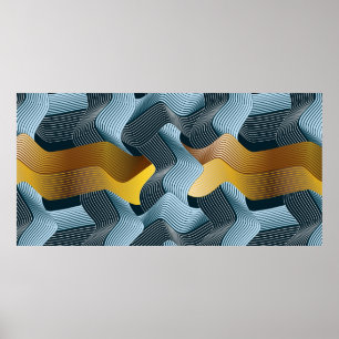 Poster Abstrato sem soldadura com ondas