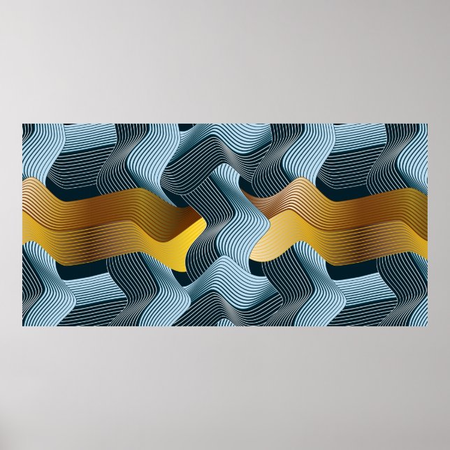 Poster Abstrato sem soldadura com ondas (Frente)