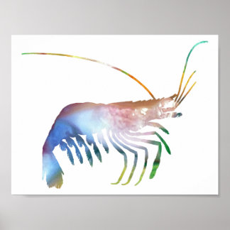 Pôster Abstrato Shrimp silhoule