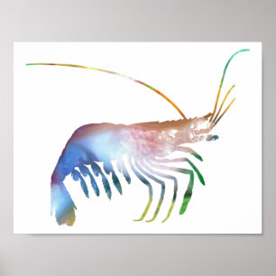 Pôster Abstrato Shrimp silhueta