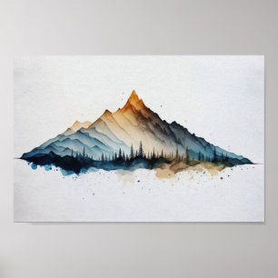 Poster Abstrato soft watercolor mounts art