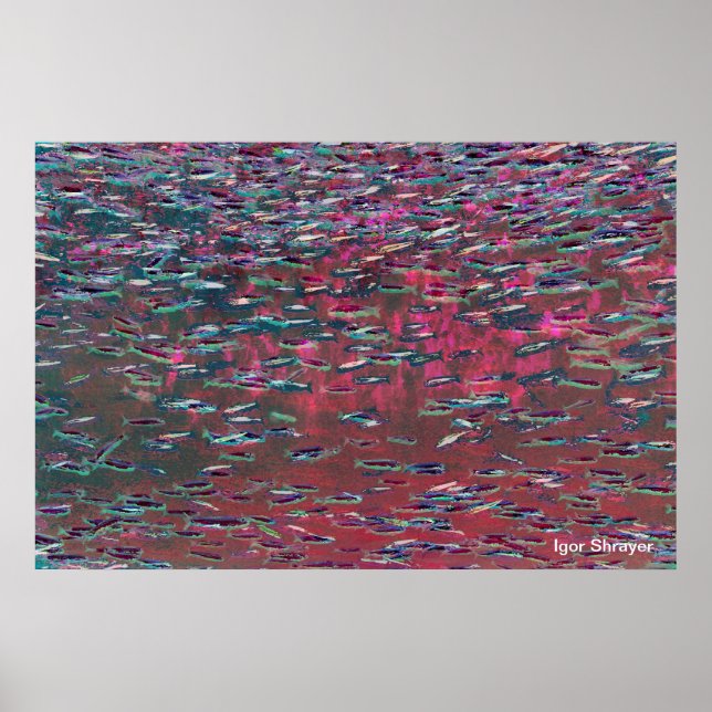 Pôster Abstrato submarino - Peça 7 (Aquarela) (Frente)