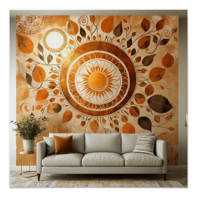 Pôster Abstrato Sun nº 1 Wall Art (Frente)