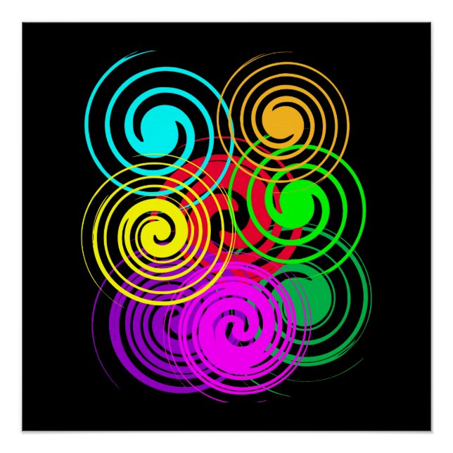 Pôster Abstrato Swirl (Frente)