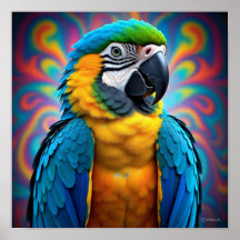Abstrato Swirls Parrot