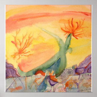 Pôster Abstrato tarde