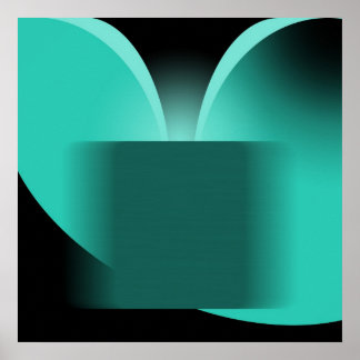 Poster Abstrato Teal Luxury com Black AP0004