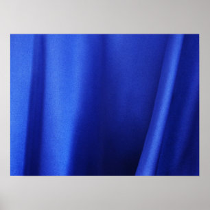 Poster Abstrato Tecido Azul da Seda