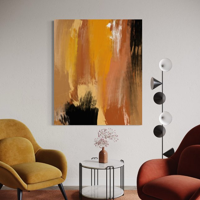 Poster Abstrato Terra Inchada (Abstract Grounded Earth artwork displayed)