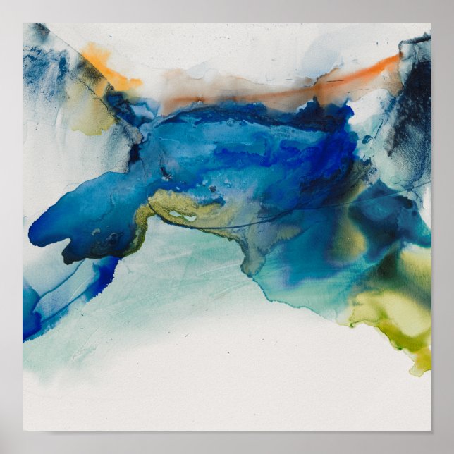 Poster Abstrato Terrain - Azul (Frente)