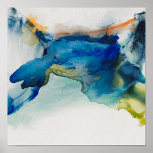 Poster Abstrato Terreno - Azul