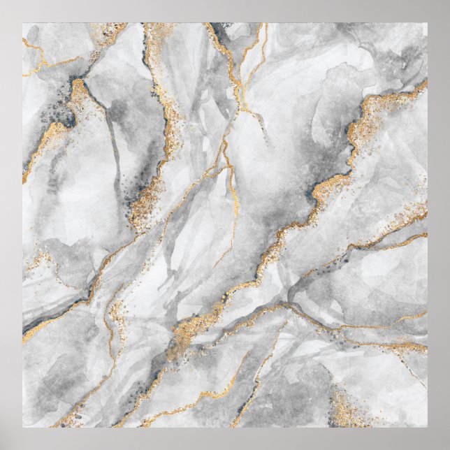 Poster abstrato, textura criativa de mar branco (Frente)