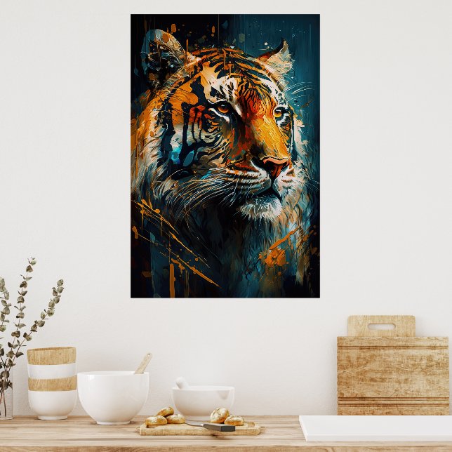 Poster Abstrato Tiger (Cozinha)