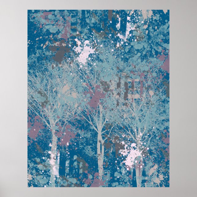 Poster Abstrato Três Árvores (Frente)