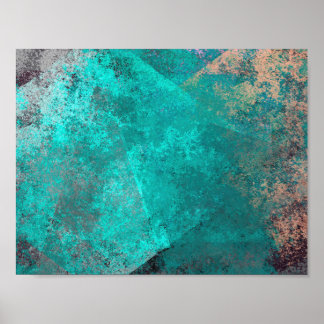 Poster abstrato turquesa textura do grunge teal