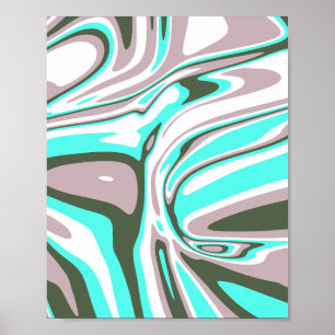 Poster Abstrato Turquoise Swirl