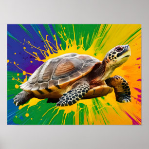 Poster Abstrato Turtle Trabalho de arte