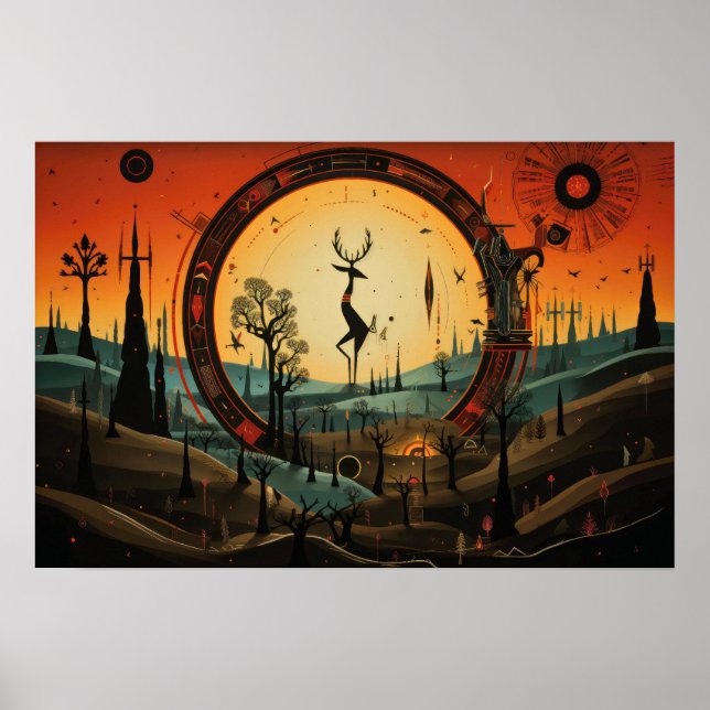 Poster Abstrato único Kokopelli (Frente)