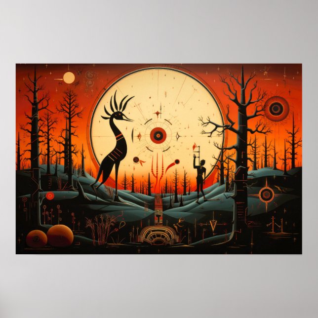 Poster Abstrato único Kokopelli (Frente)