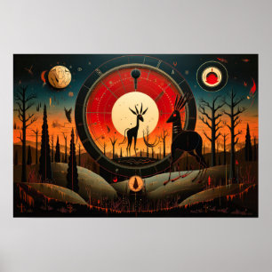 Poster Abstrato único Kokopelli