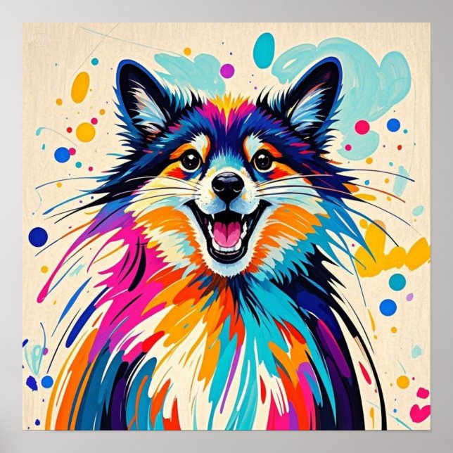 Poster Abstrato urso uma bela e engraçada arte animal fel (Frente)