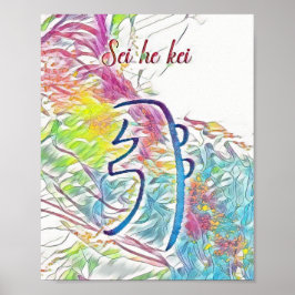 Poster Abstrato Usui Reiki - Símbolo Sei he Kei
