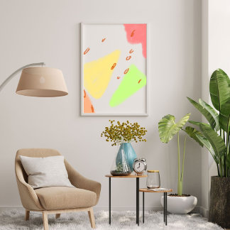 Pôster Abstrato verde-amarelo