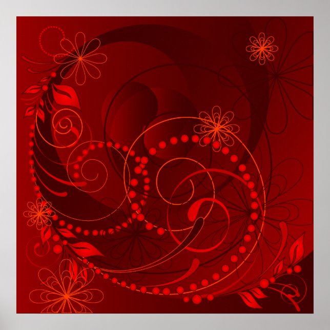 Poster abstrato vermelho (Frente)