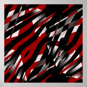 Pôster Abstrato vermelho da zebra