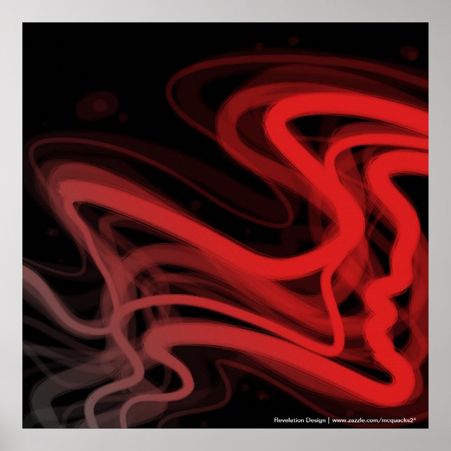 Pôster Abstrato Vermelho Stringy (Frente)