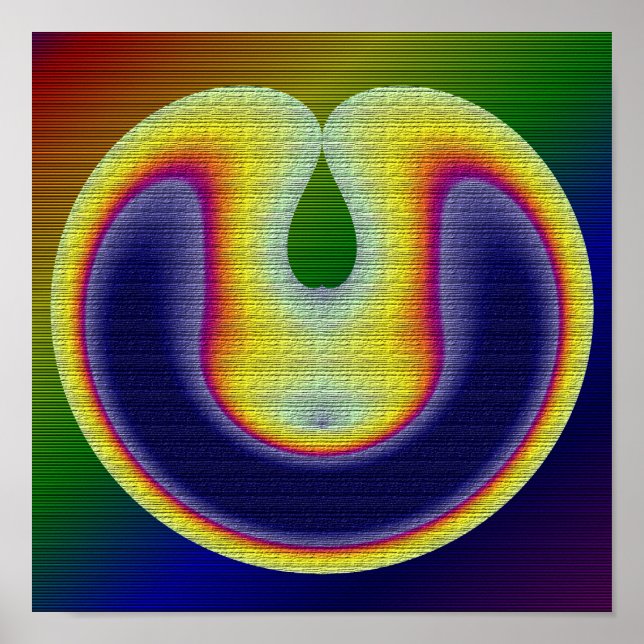 Poster Abstrato Vermelho Yellow Blue Rainbow Cores (Frente)