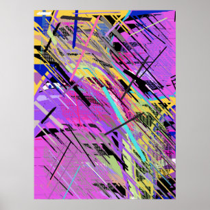 Poster Abstrato Vibrante 80s