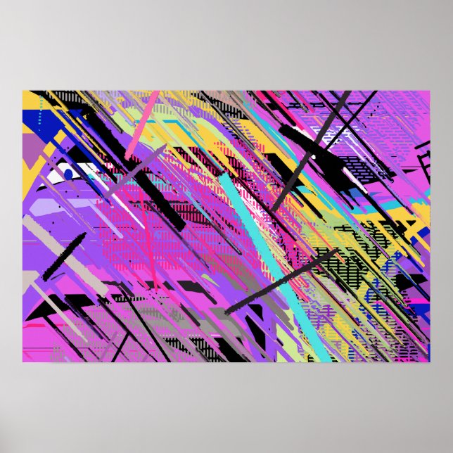 Poster Abstrato Vibrante 80s (Frente)