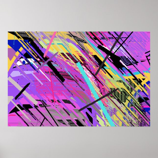 Poster Abstrato Vibrante 80s (Frente)