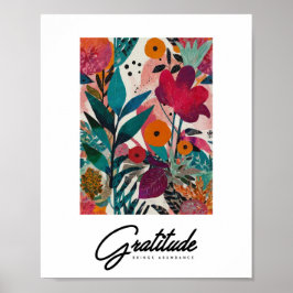 Poster Abstrato vibrante arte floral